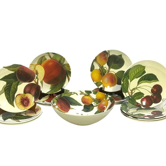 Williams Sonoma 'Botanical Fruit' Melamine 15-Piece Salad Serving Set-Excellent - Picture 1 of 12